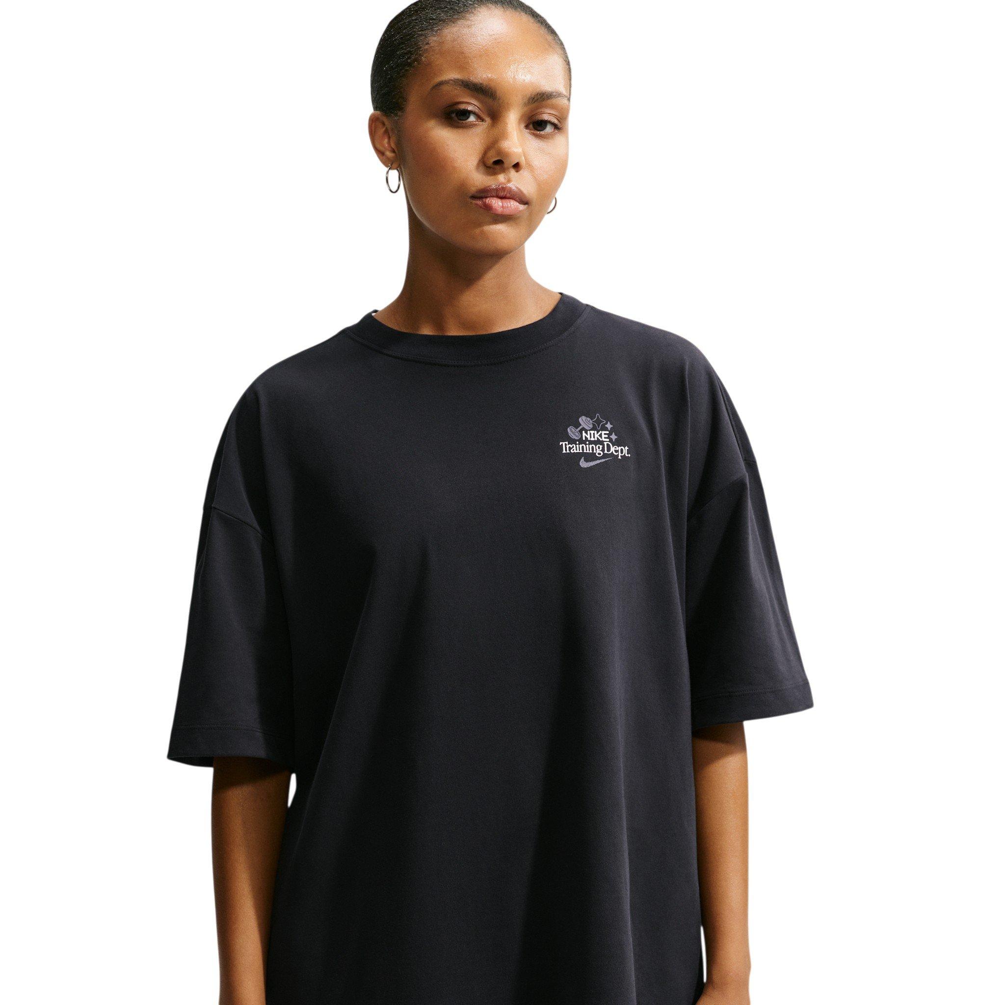 Nike Women's Pumped Dri-FIT Oversized T-Shirt - Black - BLACK